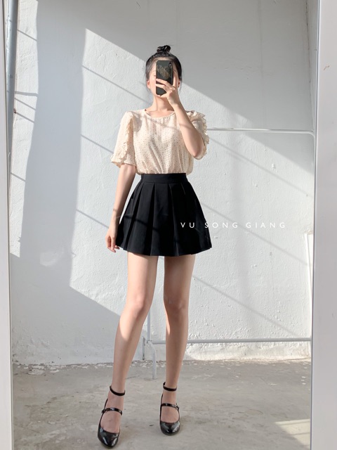 [ẢNH THẬT SHOP TỰ CHỤP] Chân váy xếp ly - có túi và lót quần | BigBuy360 - bigbuy360.vn