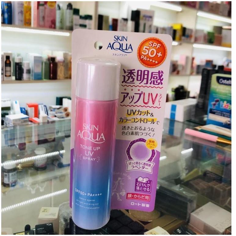 Xịt Chống Nắng SKIN AQUA Tone Up UV SPF50+ PA++++ Lọ 70g
