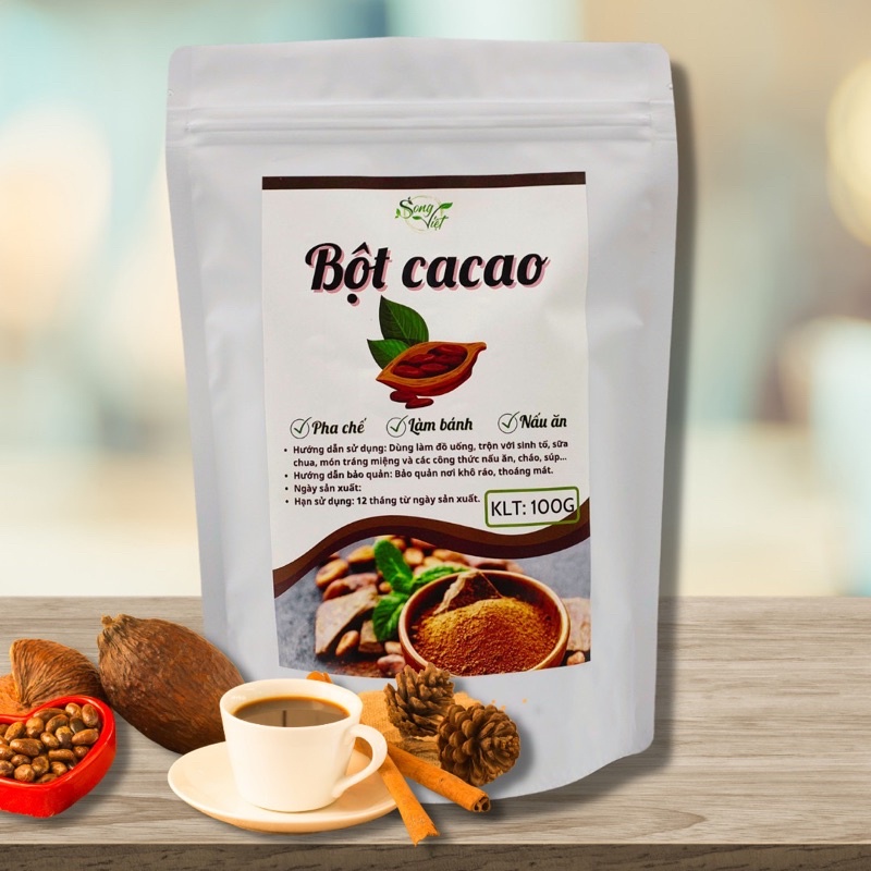 Bột cacao làm bánh, tạo màu, pha chế gói 100G Song Việt