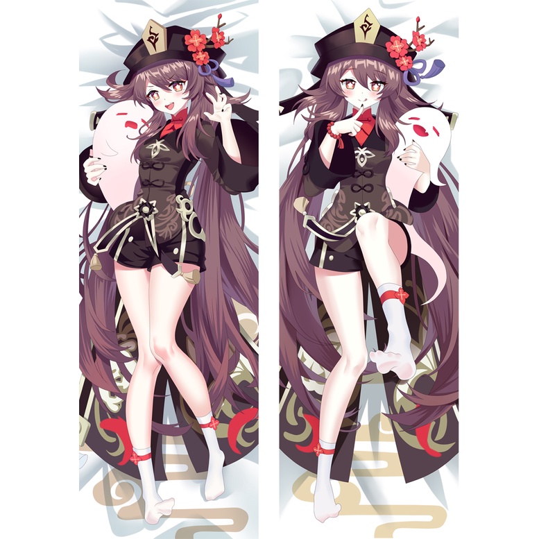 Vỏ Gối Hai Mặt In Họa Tiết Anime Genshin Impact Hu Tao Cosplay Dakimakura