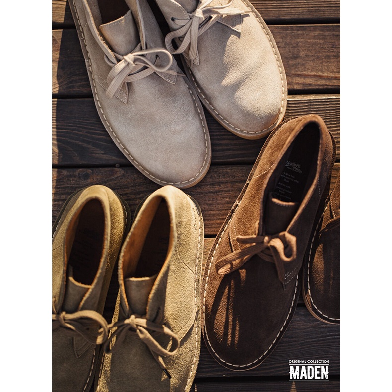 Giày bốt da MADEN thời trang cổ điển phong cách Anh quốc cho nam