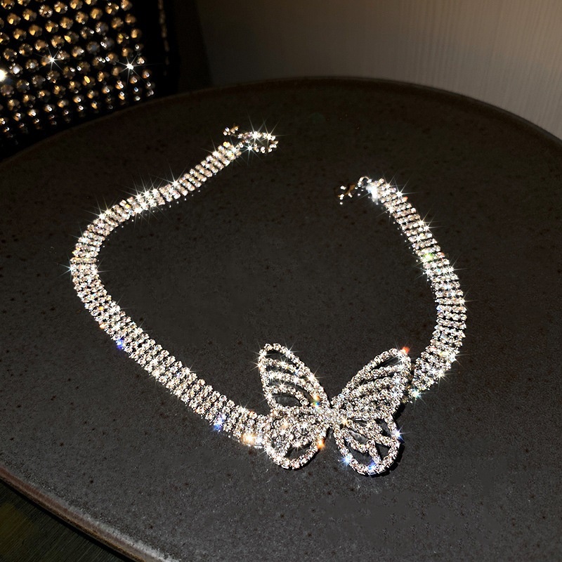 Choker Vòng Cổ Butterfly Đính Đá Cao Cấp Siêu Đẹp Sang Chảnh Dự Tiệc Mainia Shop