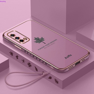 Ốp Điện Thoại Mạ Điện Hình Lá Phong Cho Vivo IQOO 7 8 Z1X Z5