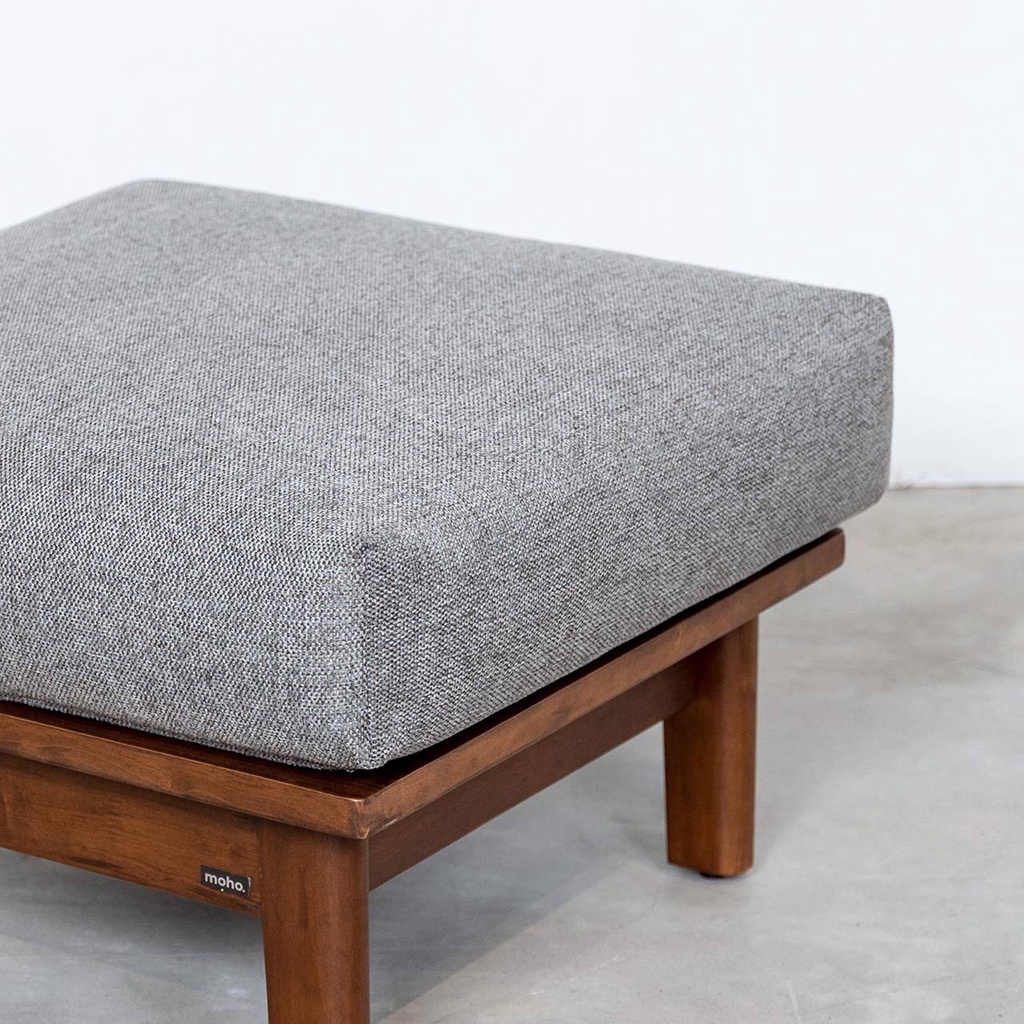 Ghế Đôn Sofa Gỗ Cao Su Tự Nhiên MOHO VLINE 601 Màu Xám Đậm