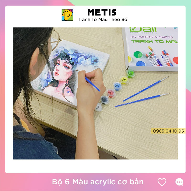 Bộ 6 Màu Acrylic Cơ Bản Tô Tranh Số Hoá Dung Tích 6ml