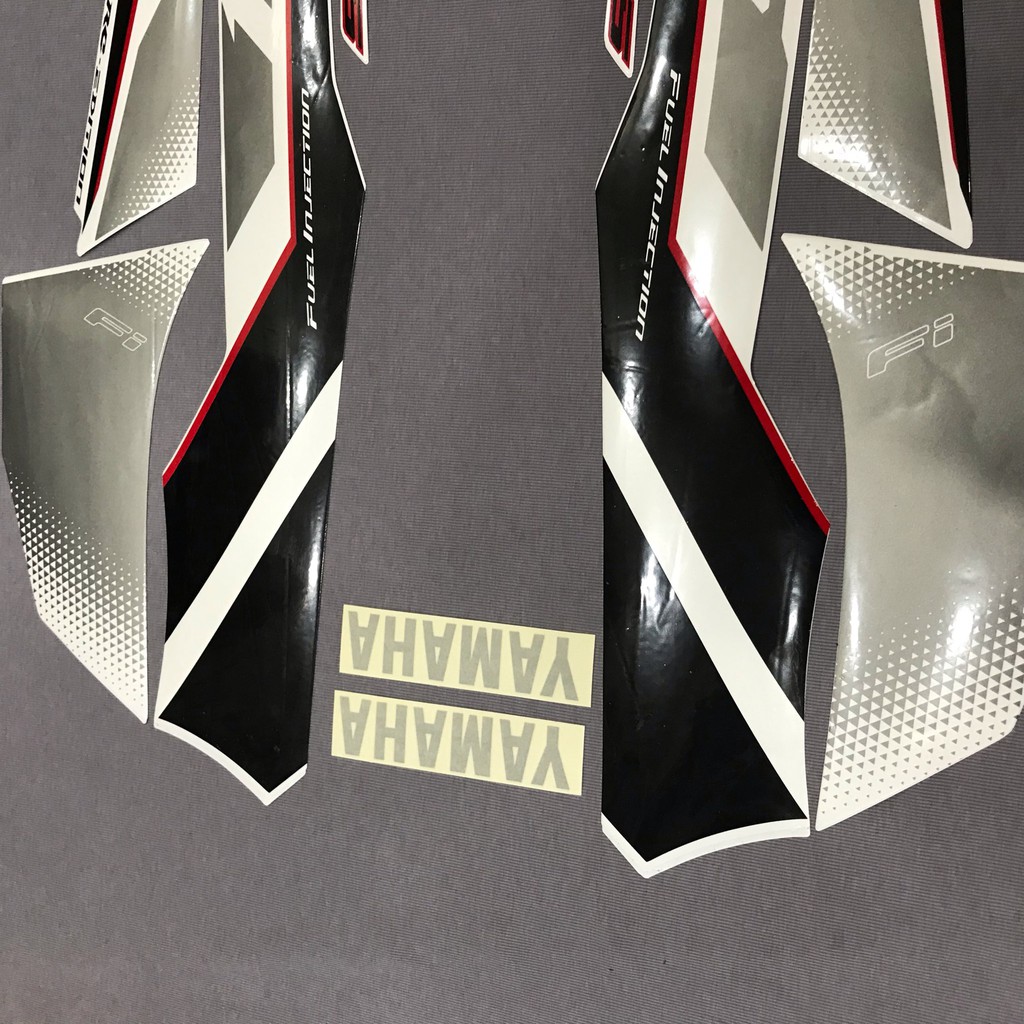 Nguyên bộ tem rời 3 lớp zin thái dán xe máy Yamaha sirius Fi 2018 2019 màu trắng