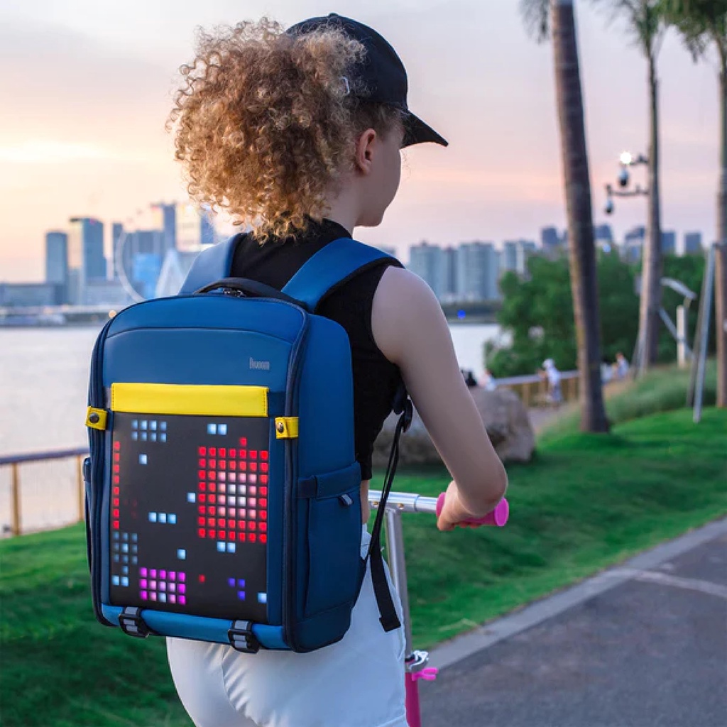 Balo màn hình LED Divoom Pixoo Backpack-S, ngăn chứa laptop 14.5 inch, phù hợp cho học sinh cấp 2, cấp 3