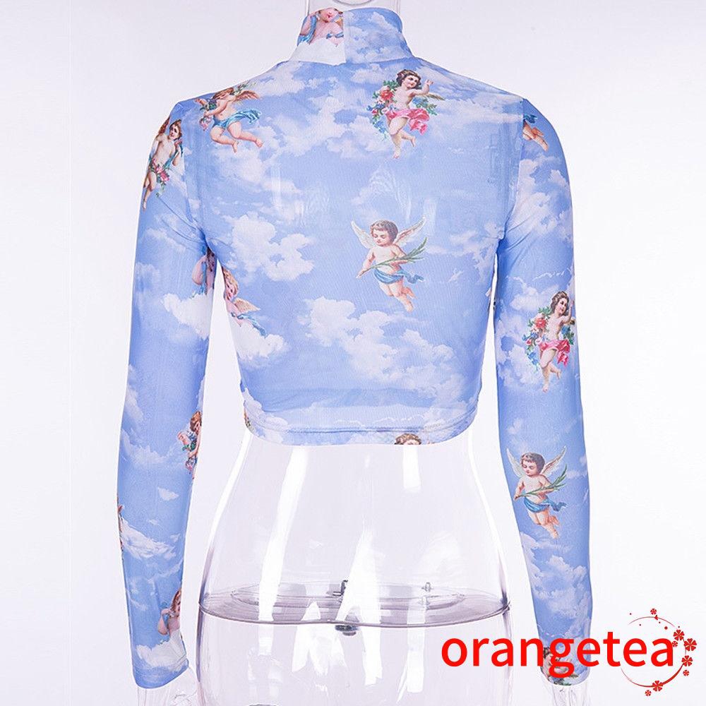 Áo tay dài họa tiết thiên thần gợi cảm cho nữ | BigBuy360 - bigbuy360.vn