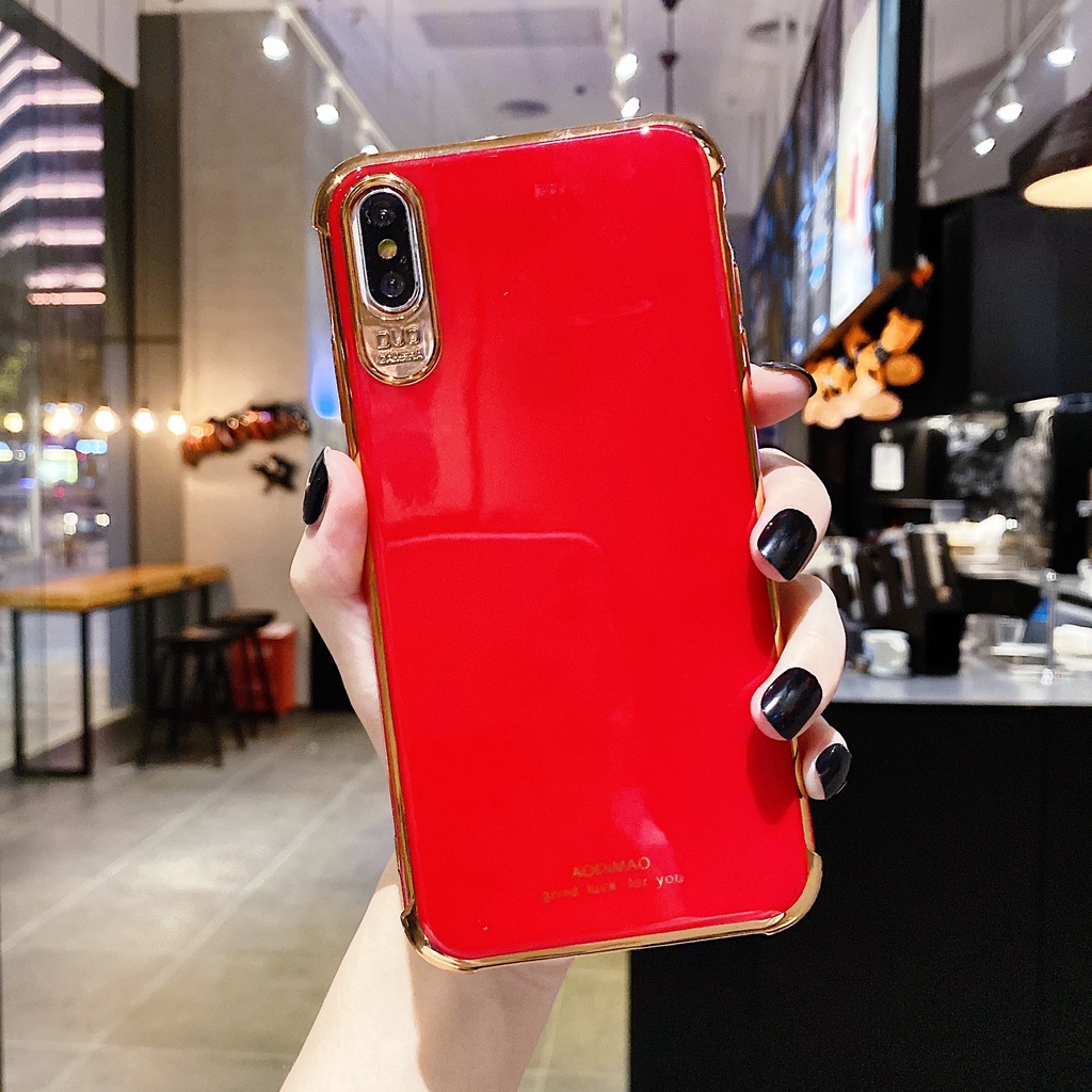 Ốp lưng OPPO A12 A3S A5S F9 F11 A5 A9 2020 A53 2020 A12E Reno 2 2Z 2F 5 6 case Vỏ điện thoại chất lượng cao mạ vàng sang trọng
