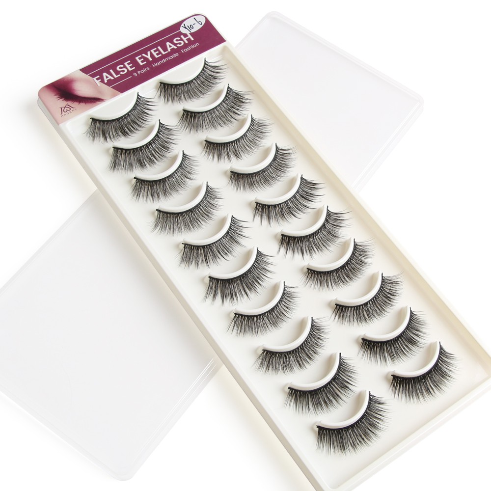 10 Cặp Lông Mi Giả/mi gia/Lông mi giả tự nhiên kiểu dáng có thể tái sử dụng lông mi mềm sợi tơi, MAGEFY có độ cong sẵn 10PCS  Fashion Eyelashes