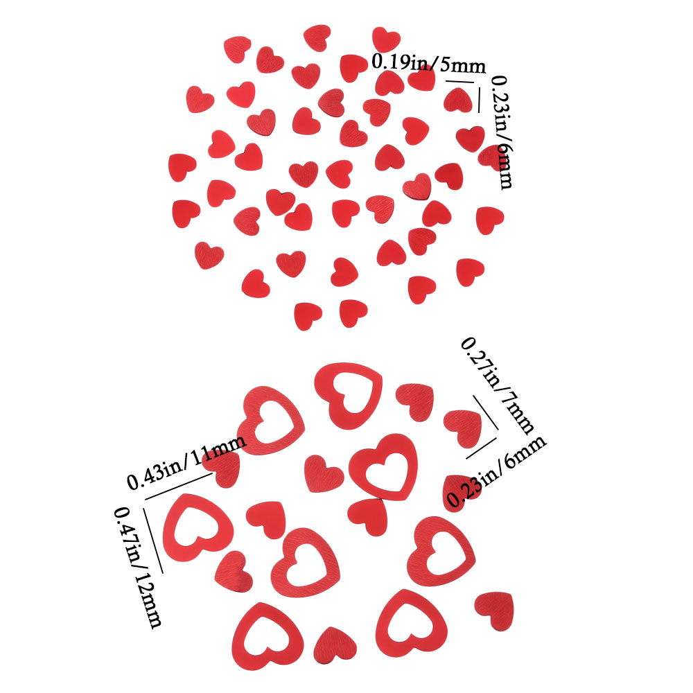 Túi 15g Hạt Kim Tuyến Hình Trái Tim Trang Trí