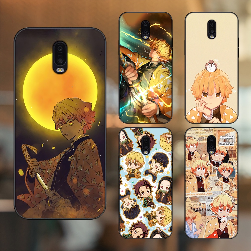 Ốp lưng Samsung J7 Plus viền đen in hình Zenitsu Kimetsu no Yaiba