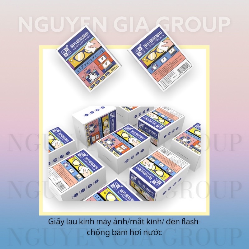 hộp 100 cái khăn giấy ướt lau mặt kính, giấy lau màn hình tivi nano chống bám hơi nước, bụi Nguyễn Gia group cao đạt q5