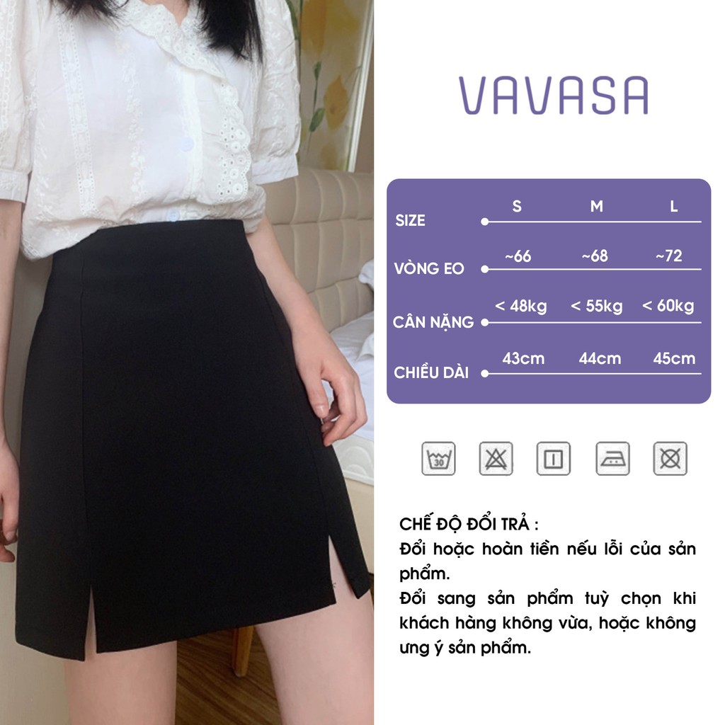 Chân váy chữ a ngắn lưng cao công sở bigsize xẻ tà VAVASA CV06 | BigBuy360 - bigbuy360.vn