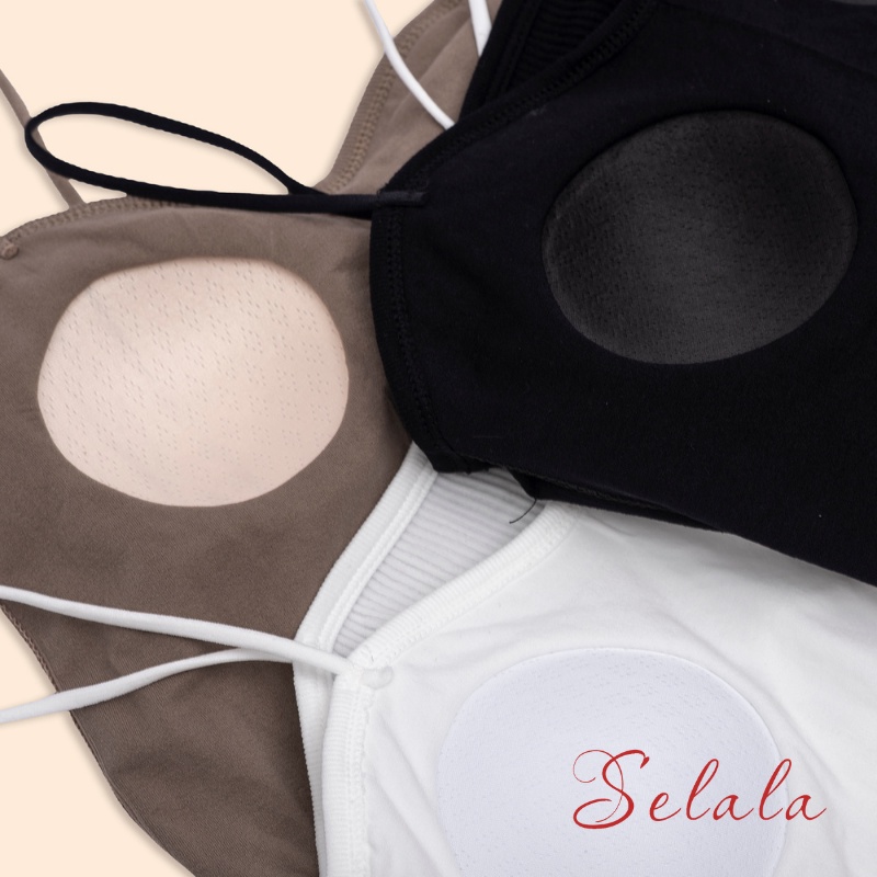 Áo 2 Dây Selala Nữ Đệm Ngực Gân Tăm Croptop Viền Ngực 2D14
