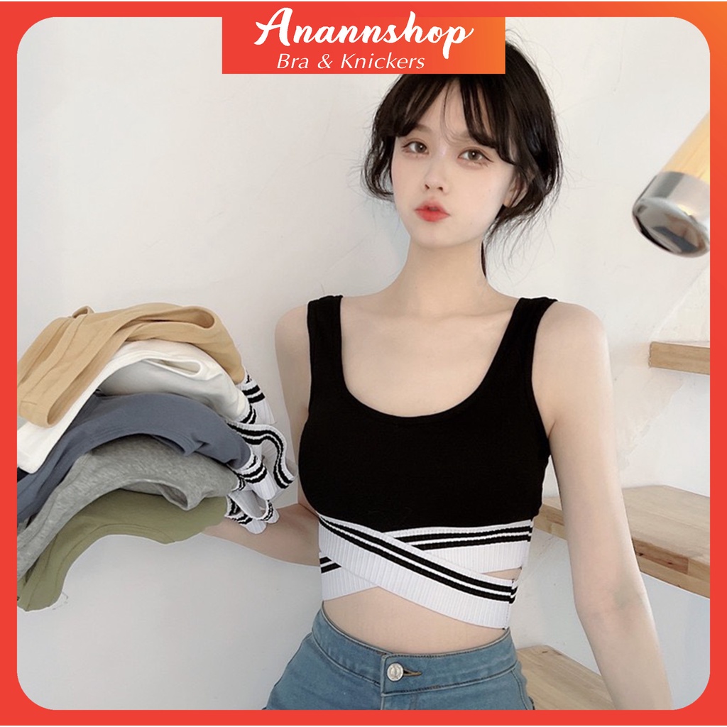 Áo Bra 3 Lỗ Tập Thể Thao Cotton Có Đệm Nâng Ngực Thiết Kế Dây Chéo Phong Cách Hàn Quốc Cực Xinh B810