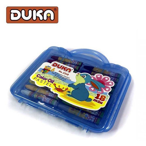 Bút Sáp Dầu Duka: 18 Màu 3318 - Hộp Nhựa