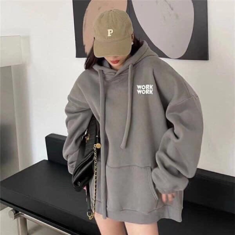 Áo Hoddie Chữ Work Phong Cách Ulazzng From Rộng Đủ Size