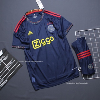 Áo Đá banh Ajax xanh đen sân khách 22/23 - Set Bộ Quần Áo Bóng Đá CLB Ajax Amsterdam Sân Khách mùa giải 2023