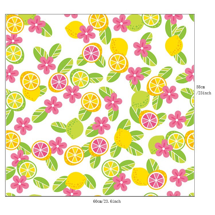 Decal dán kính cao cấp - Hoa Lá Chanh ( 60x58 )