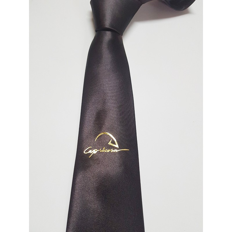 Cà vạt (Tie) họa tiết dát vàng cung Ma Kết (12 cung hoàng đạo)