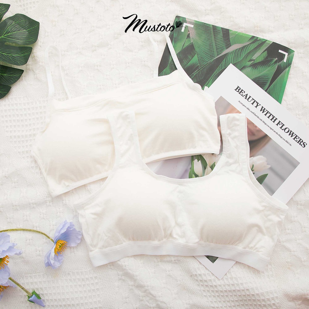 Áo Bra Cotton Móc Cài Sau Có Lót Mút Tháo Rời (Mustoto MA38)