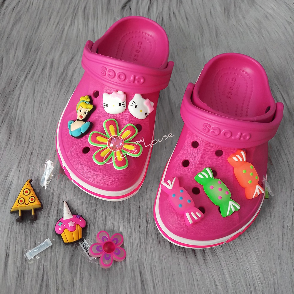 (Cao cấp + Tặng jibbitz) Dép sục crocs baya trẻ em, dép cross bé trai bé gái gắn sticker- crocs house