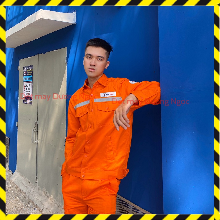 Quần Áo Điện Lực Đồng Phục Bảo Hộ Logo Tiêu Chuẩn EVN Loại Cao Cấp Vải Pangrim 100% Cotton - Có Big Size