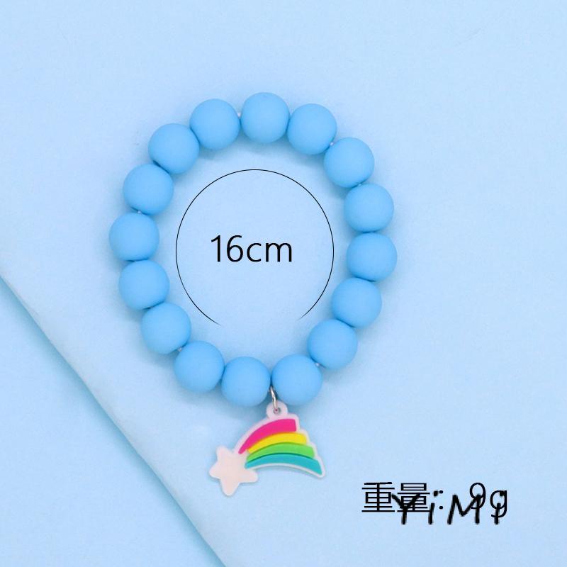 【Yimi.Vn】Vòng Tay Chuỗi Hạt Cao Su pvc Mềm Mại Hình Kỳ Lân Cầu Vồng Cảm Giác Đáng Yêu Cho Trẻ Em