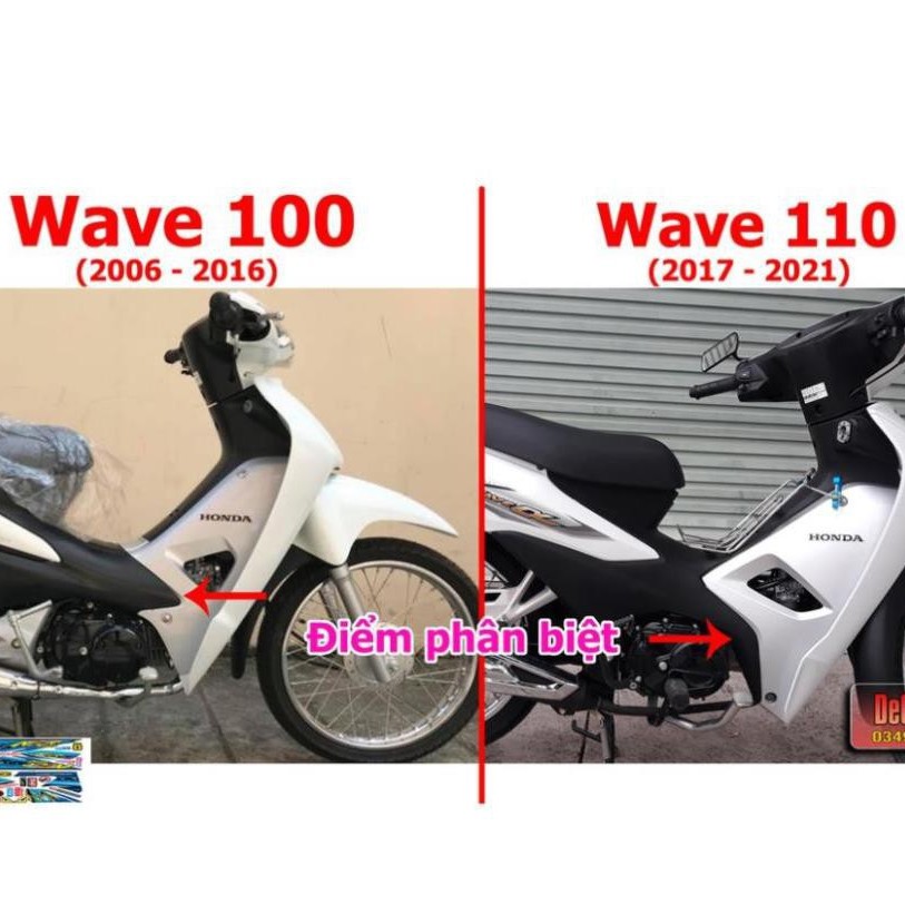 Tem Rời WAVE ALPHA 100  Mẫu NICE VẠCH XANH NGỌC GP 612284 (Tem chế 3 lớp cao cấp)