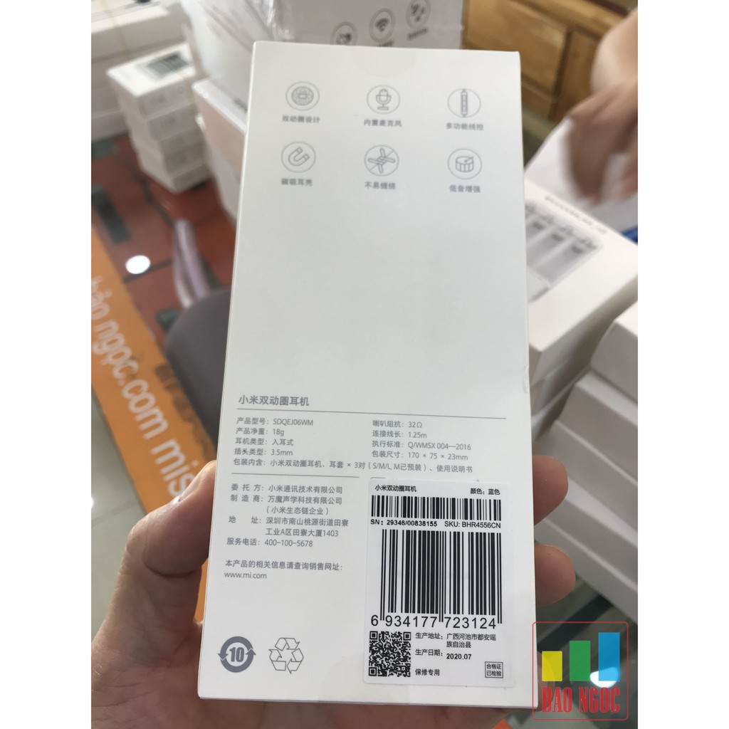 [Mã 267ELSALE hoàn 7% đơn 300K] Tai nghe xiaomi Mi Double motion Blue