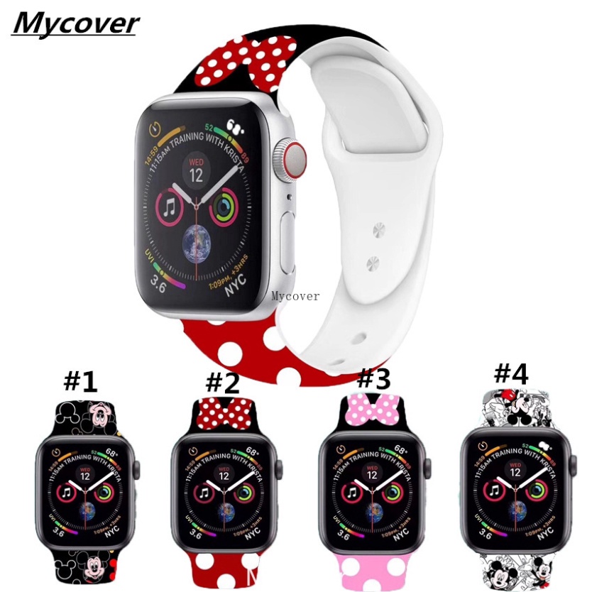 Sale 68% Dây Đeo Silicon Hình Chuột Mickey Cho Đồng Hồ  Apple Watch 38MM Series 3 2 1,#3 Giá Gốc 117000 đ - 4K107-2