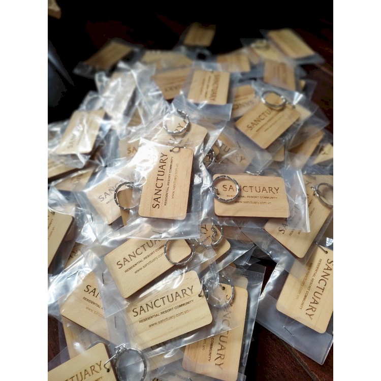 Móc khóa hình gấu in logo theo yêu cầu