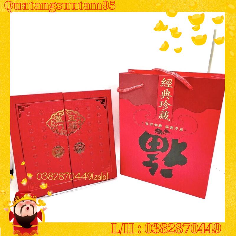 Bộ Quà Tặng Tết Ngũ Phúc Mạ Vàng 24K, Năm Ông: Phúc - Lộc - Thọ - Tài - Hỷ