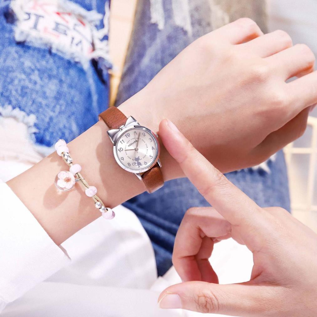 Đồng hồ thời trang nữ Mstianq MSM02 dây da mềm, họ tiết cực đẹp, mặt độc đáo, mặt số dể dàng xem giờ