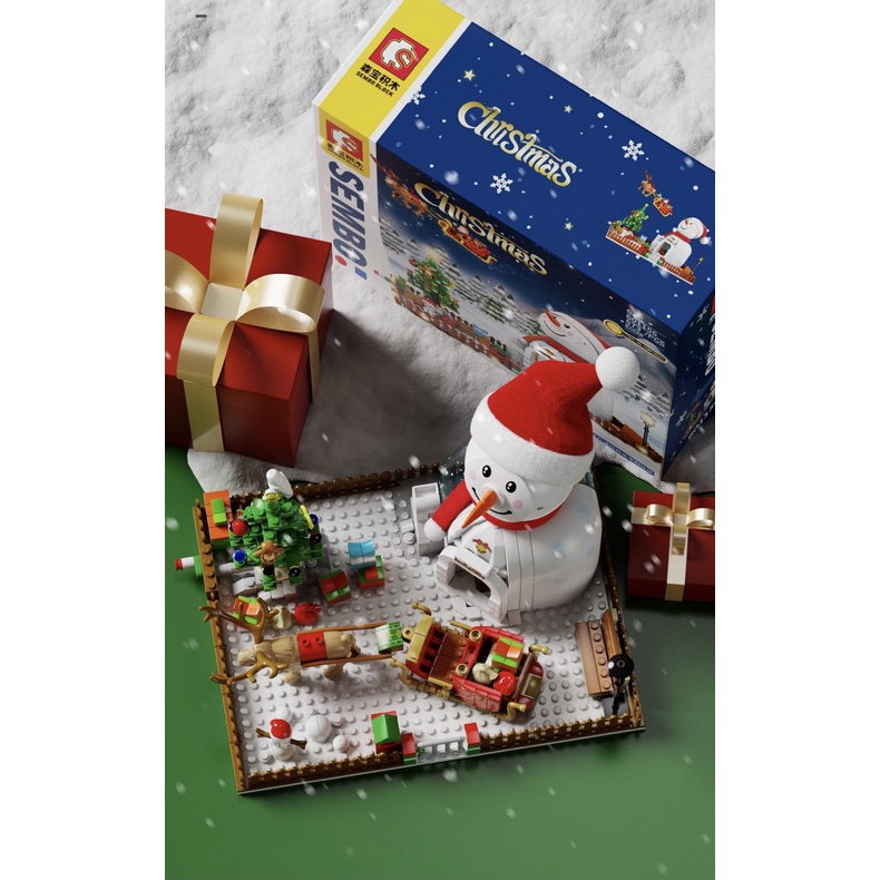 Lego ngôi nhà giáng sinh 573 chi tiết - Hãng Sembo Block