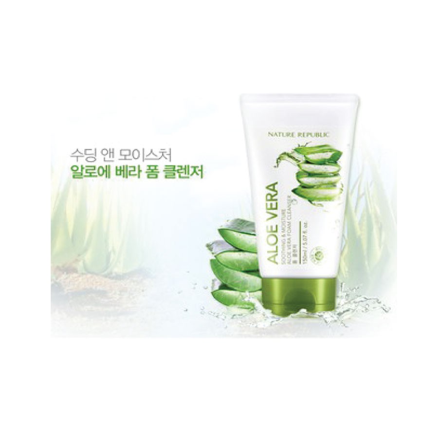 Sữa rửa mặt Lô hội NATURE REPUBLIC Soothing & Moisture Aloe Vera Foam Cleanser 30ml | BigBuy360 - bigbuy360.vn
