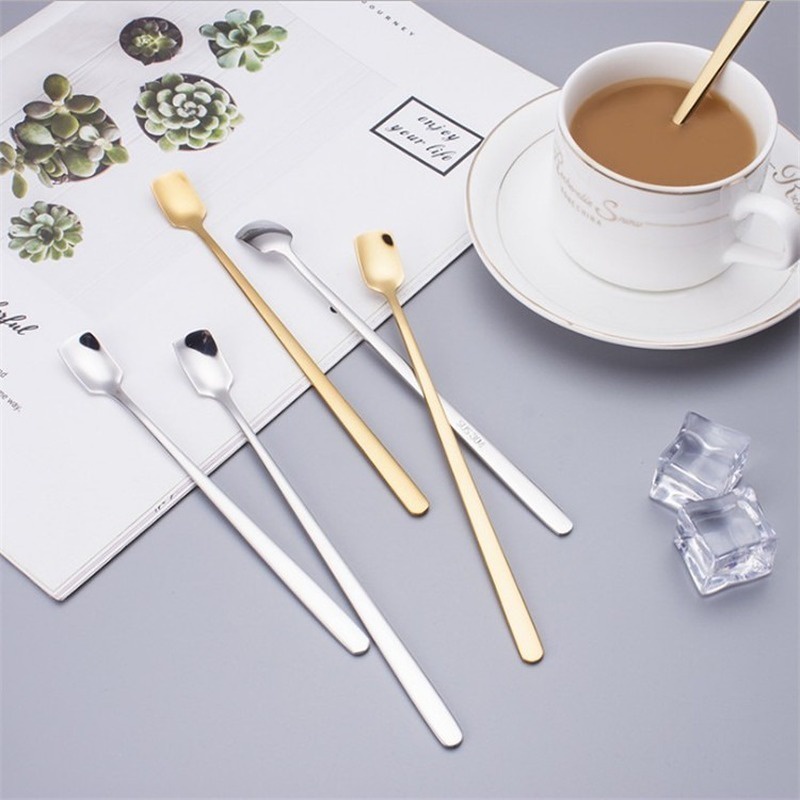 Muỗng Pha Cà Phê Đầu Vuông Bằng Thép Không Gỉ 304