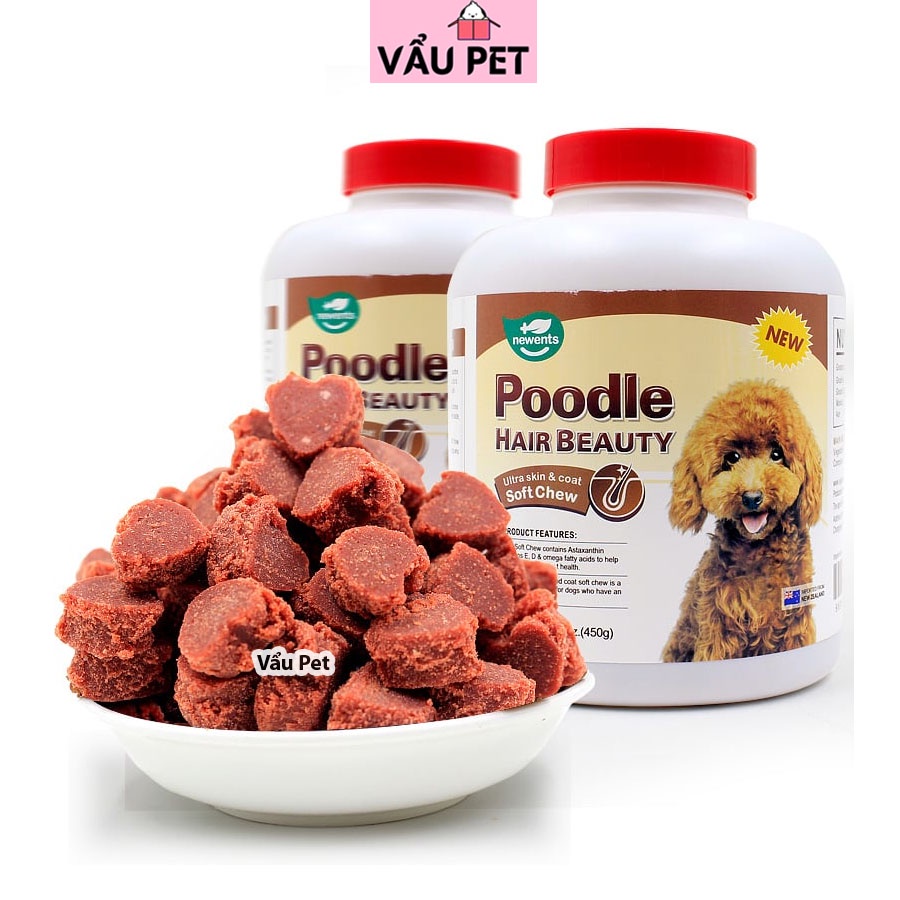 Viên dưỡng mượt lông, giữ màu cho Poodle - Poodle Hair Beauty Soft Chew [Hộp 450g]