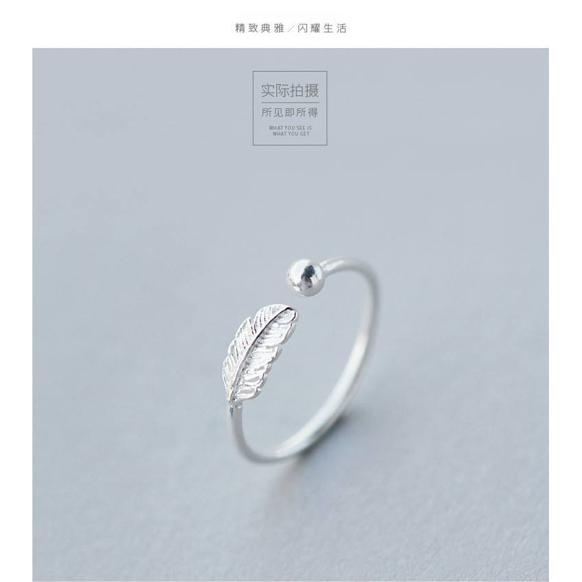 Nhẫn bạc lá nhẫn nữ phong cách Hàn Quốc