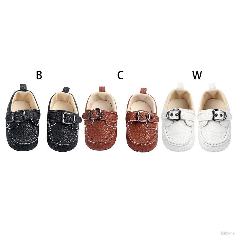 ♕ babyme ღ Baby Boy Toddler Infant First Walkers Soft Sole Non-Slip PU Shoes