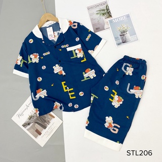 Bộ Pijama Quần Lửng Cổ Sen Lụa Mango Cao Câp Hàng Có Size