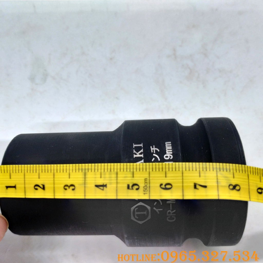 Đầu Khẩu vuông đen dài 1in, đầu tuýp vuông đen dài1in,Tuýp đen dài kích thước 19mm Tusaki Nhật Bản