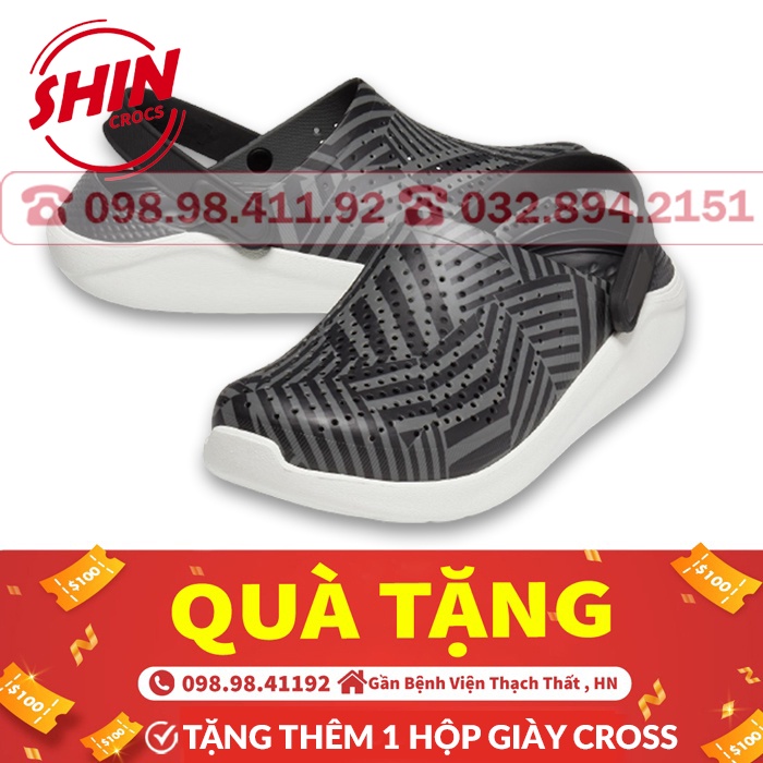 dép crossFREESHIPdép cross quai ngang họa tiết cabon đen SHINCRCABON tặng thêm 12 sticker cros
