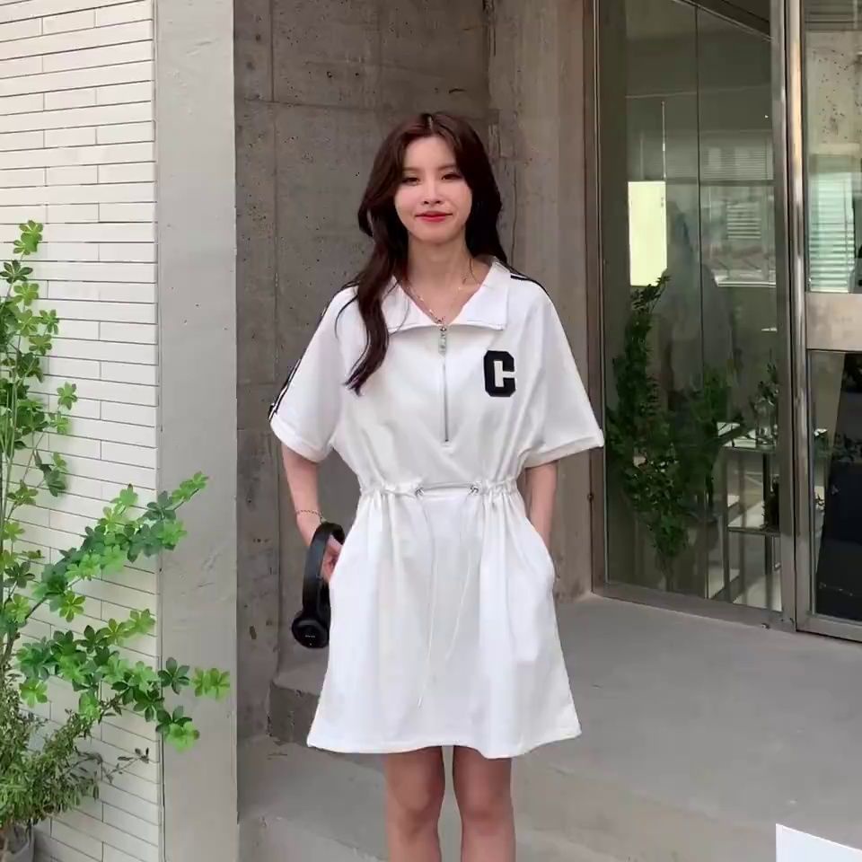 Đầm Thun Thể Thao Lưng Cao Có Dây Kéo Thời Trang Mùa Hè Sành Điệu Cho Nữ Mới