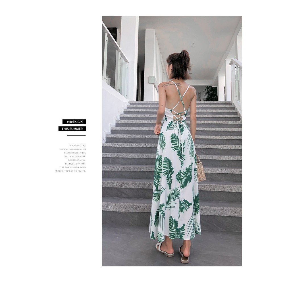 Đầm nữ không tay vai dây họa tiết hoa quyến rũ | BigBuy360 - bigbuy360.vn