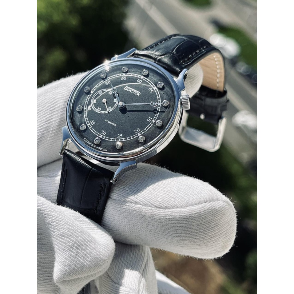 Đồng hồ Nga Vostok 581589. Đồng hồ nam Vostok máy cơ lên giây, size mặt 38, size dây 18