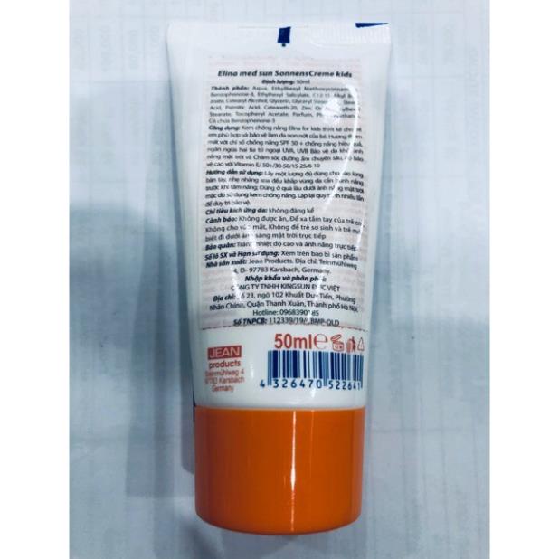[Giá Gốc] Kem Chống Nắng Trẻ Em SPF 50+ Elina Med Kids - 50ml