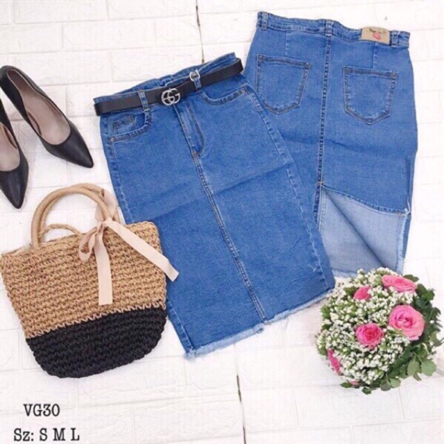 Chân váy Jeans nữ( jeans L1 dày đẹp)
