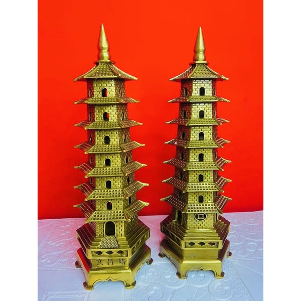 Tháp Văn Xương 7 tầng cao 32cm Vật Phẩm Phong Thuỷ Cầu Sự Nghiệp Thăng Tiến Đỗ Đạt